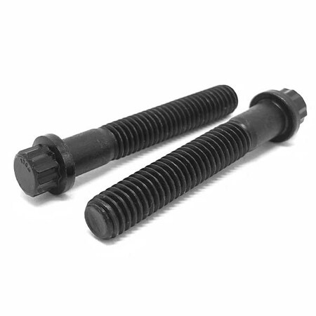 Boltsandnuts.Com Grade 9, 3/8"-24 Flange Bolt, Black Oxide Alloy Steel, 2 in L, 10 PK 37F200BFL12PL-10